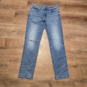 American Eagle Outfitters Men's Straight Jeans - Light Blue Airflex + 32x34